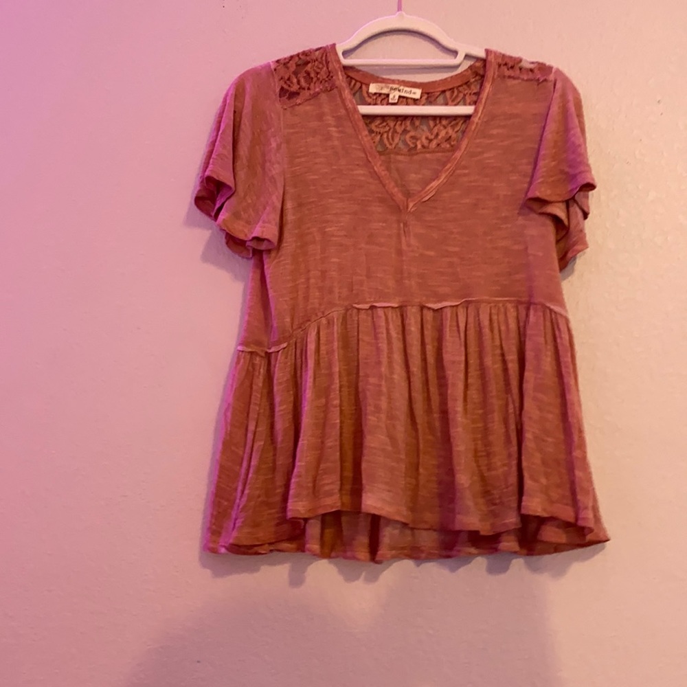 peach blouse